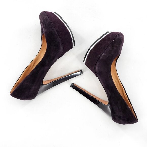 L.A.M.B. Gwen Stefani Dolores Purple Suede 6" Platform Pumps NEW - Picture 8 of 12